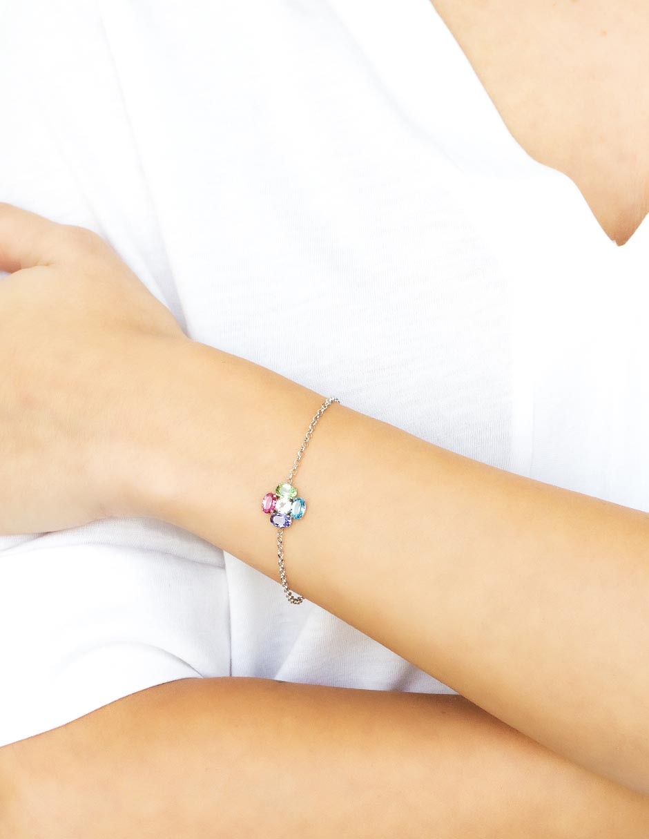 Pulsera de plata p 925 con acabado baño rodio Pulsera de plata p 925 con acabado baño rodio