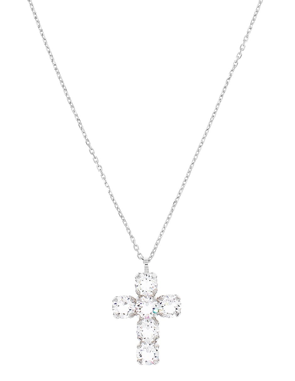 Collar con dije de cruz Silvex Spa de plata P 925