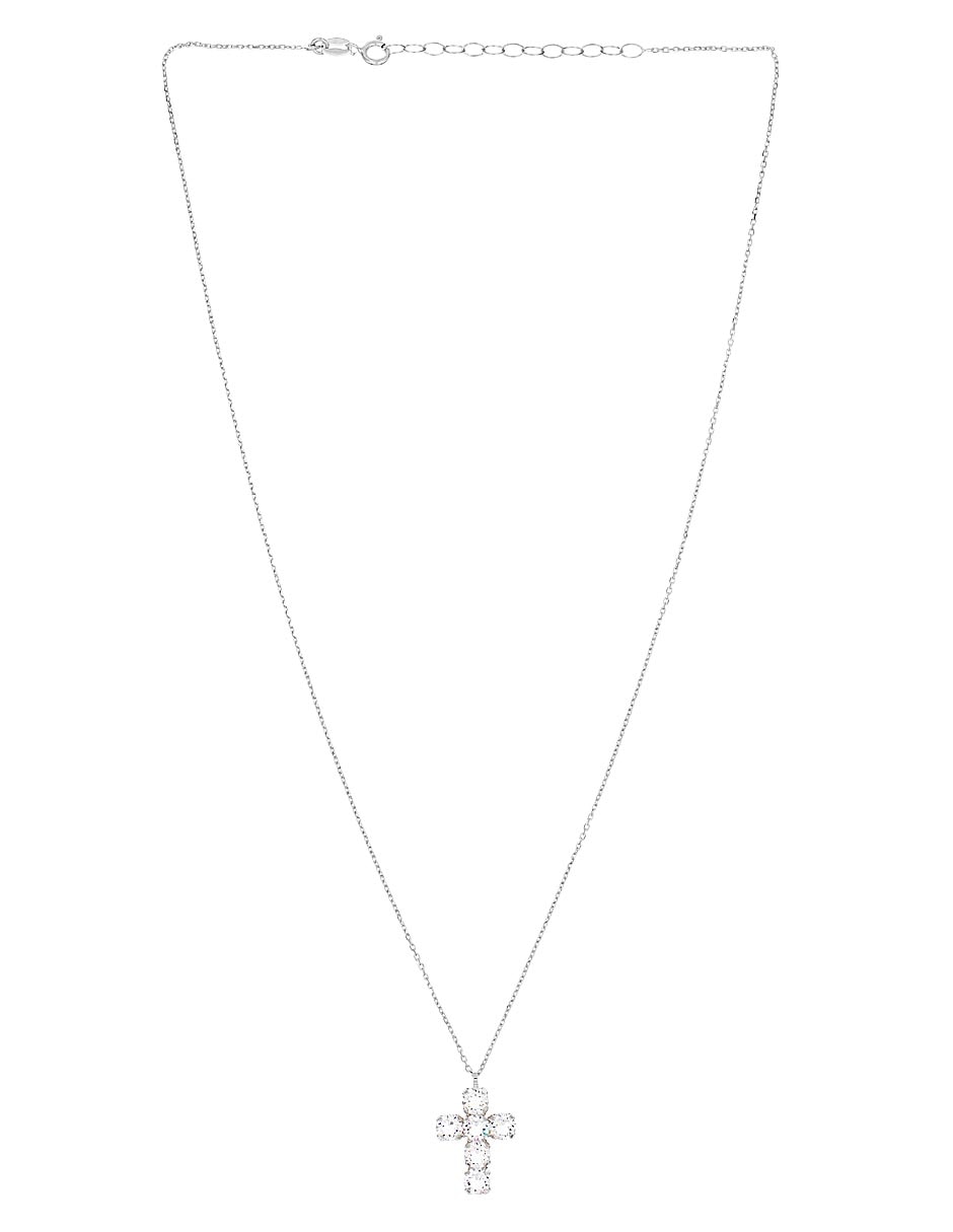 Collar con dije de cruz Silvex Spa de plata P 925