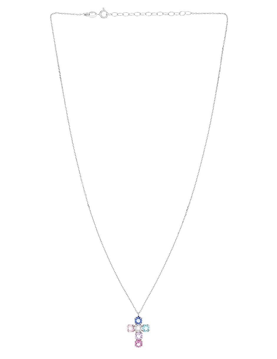 Collar con dije de plata P 925 acabado mate translúcido 2