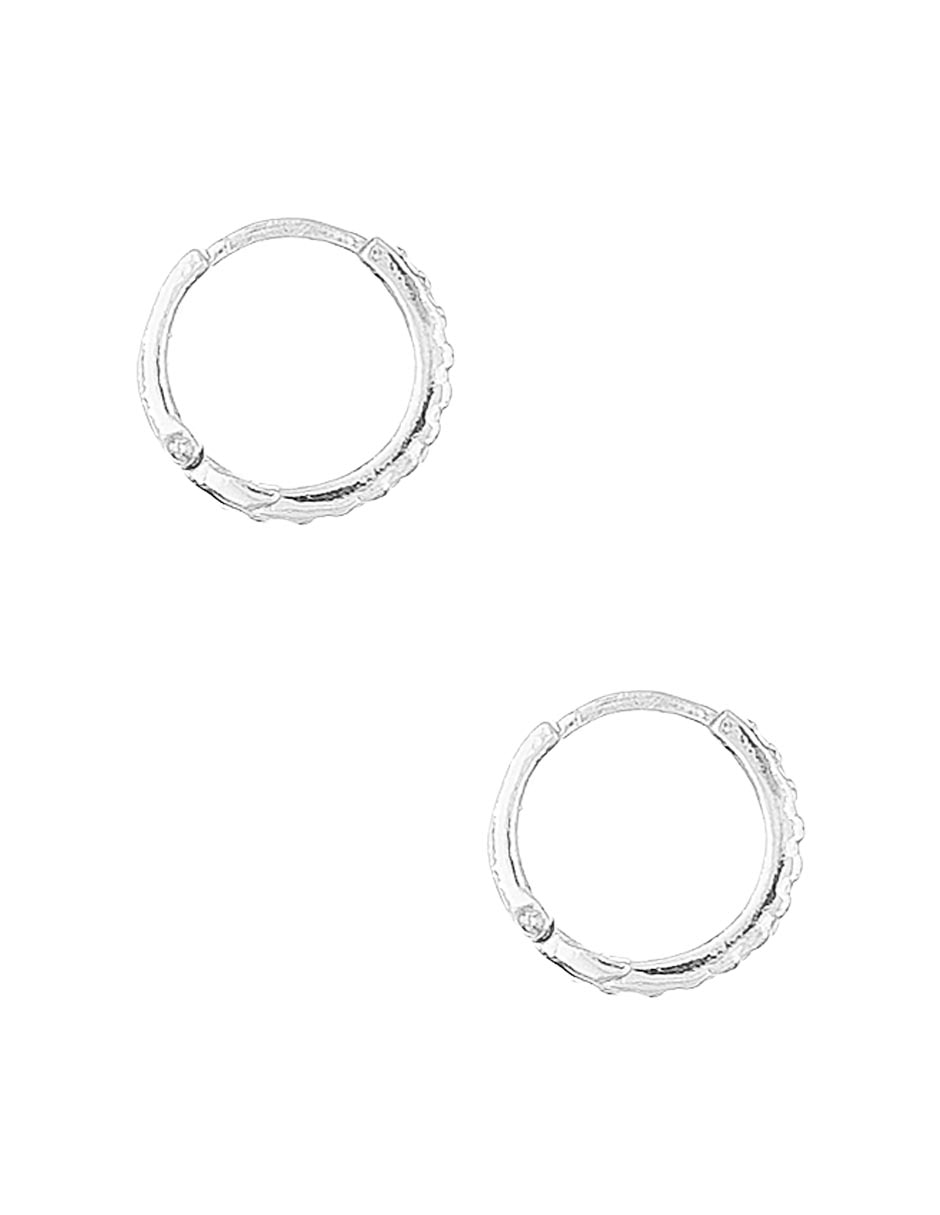 Aretes de círculo de plata P 925 con acabado brillante circonita 1