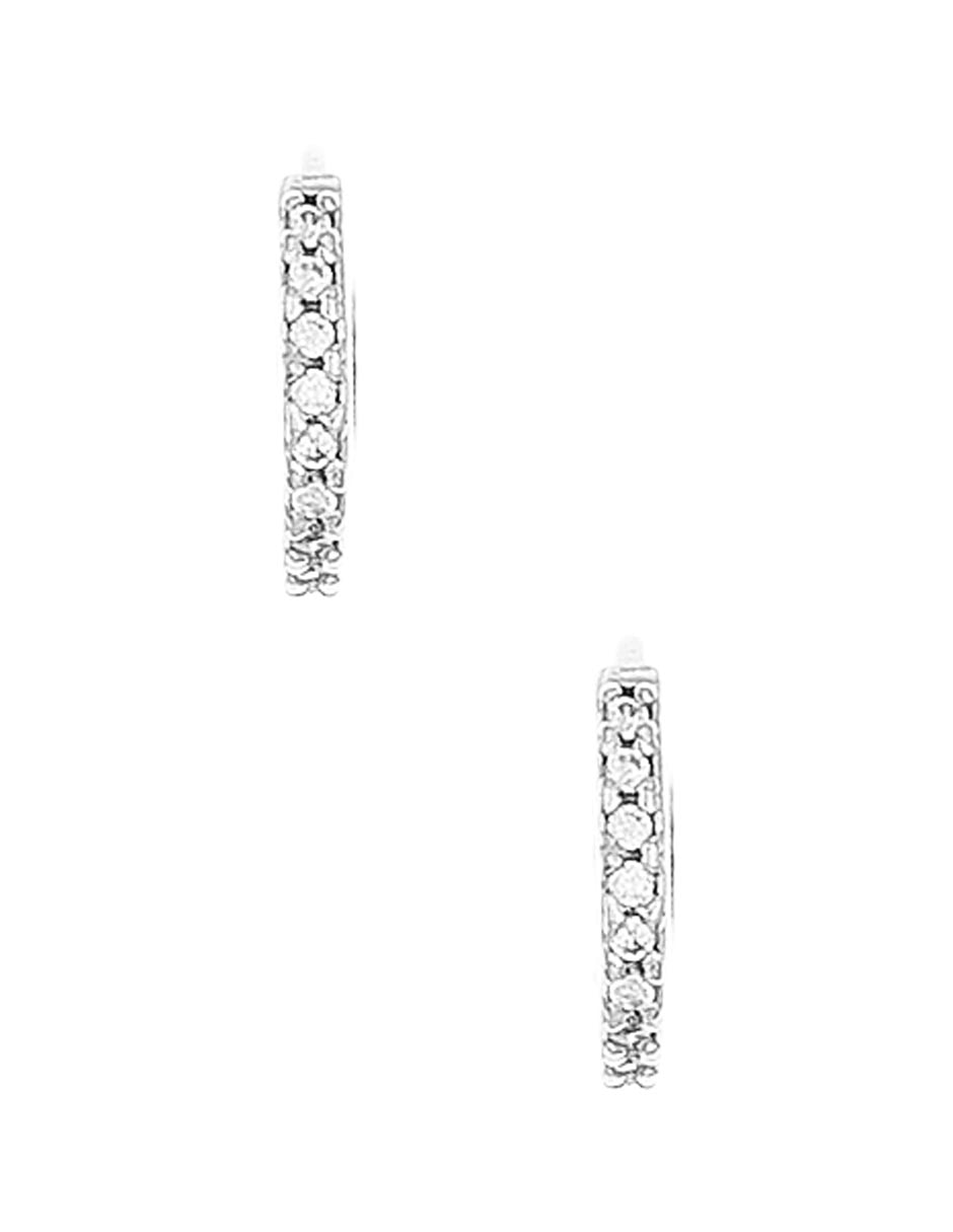 Aretes de círculo de plata P 925 con acabado brillante circonita 2