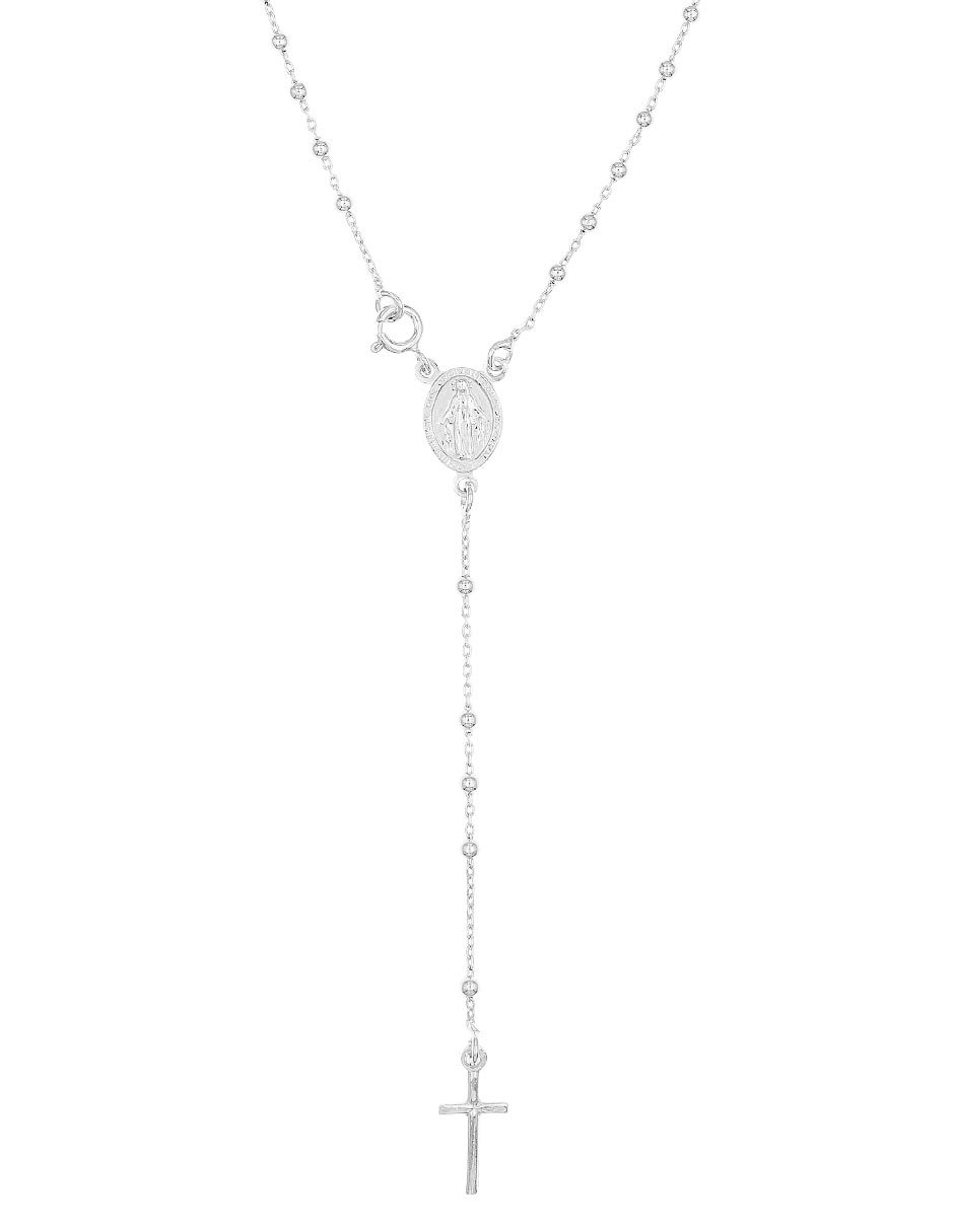 Collar Virgen Maria Y Jesus de plata P 925
