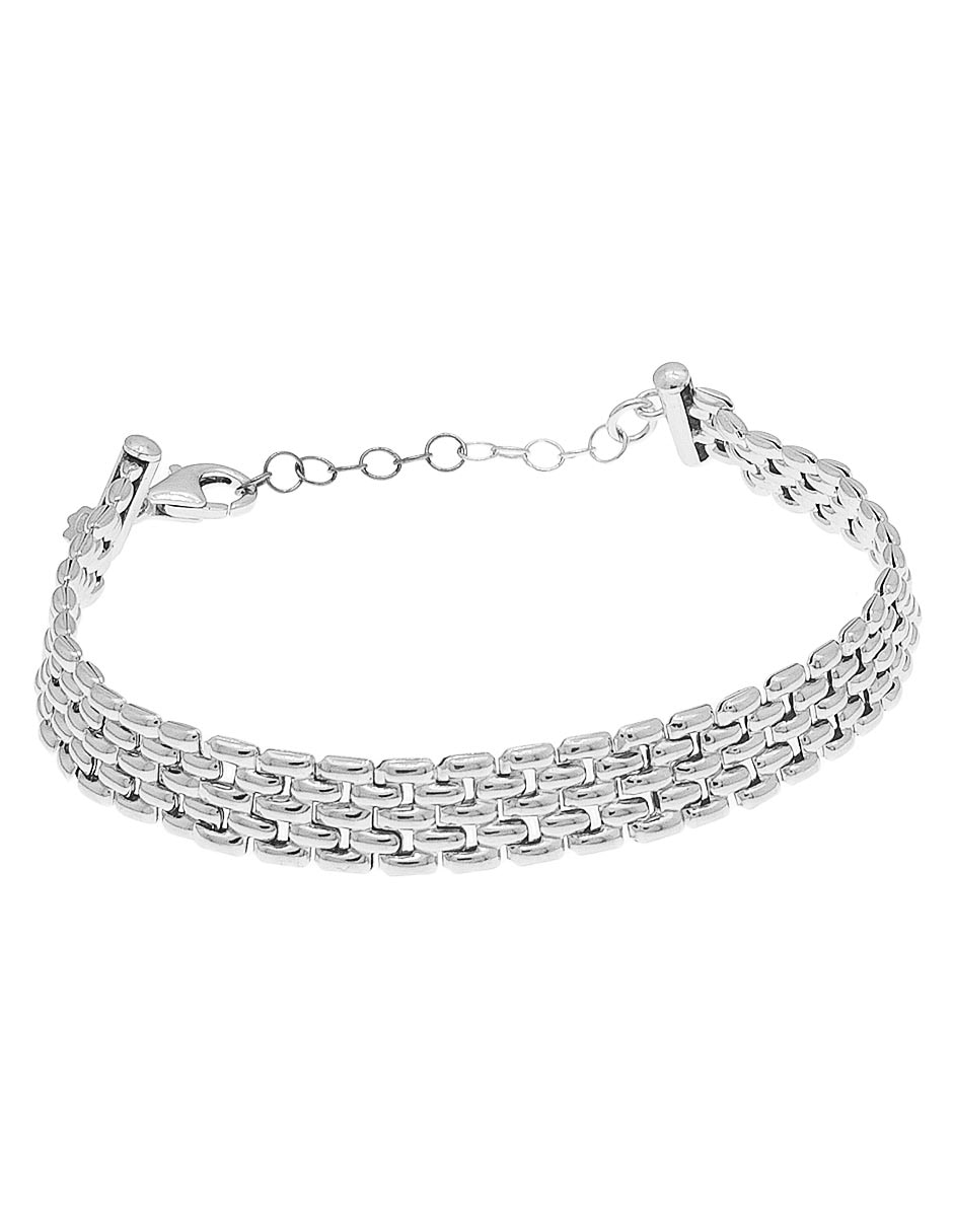 Brazalete Silvex Spa de plata p 925 con acabado baño rodio