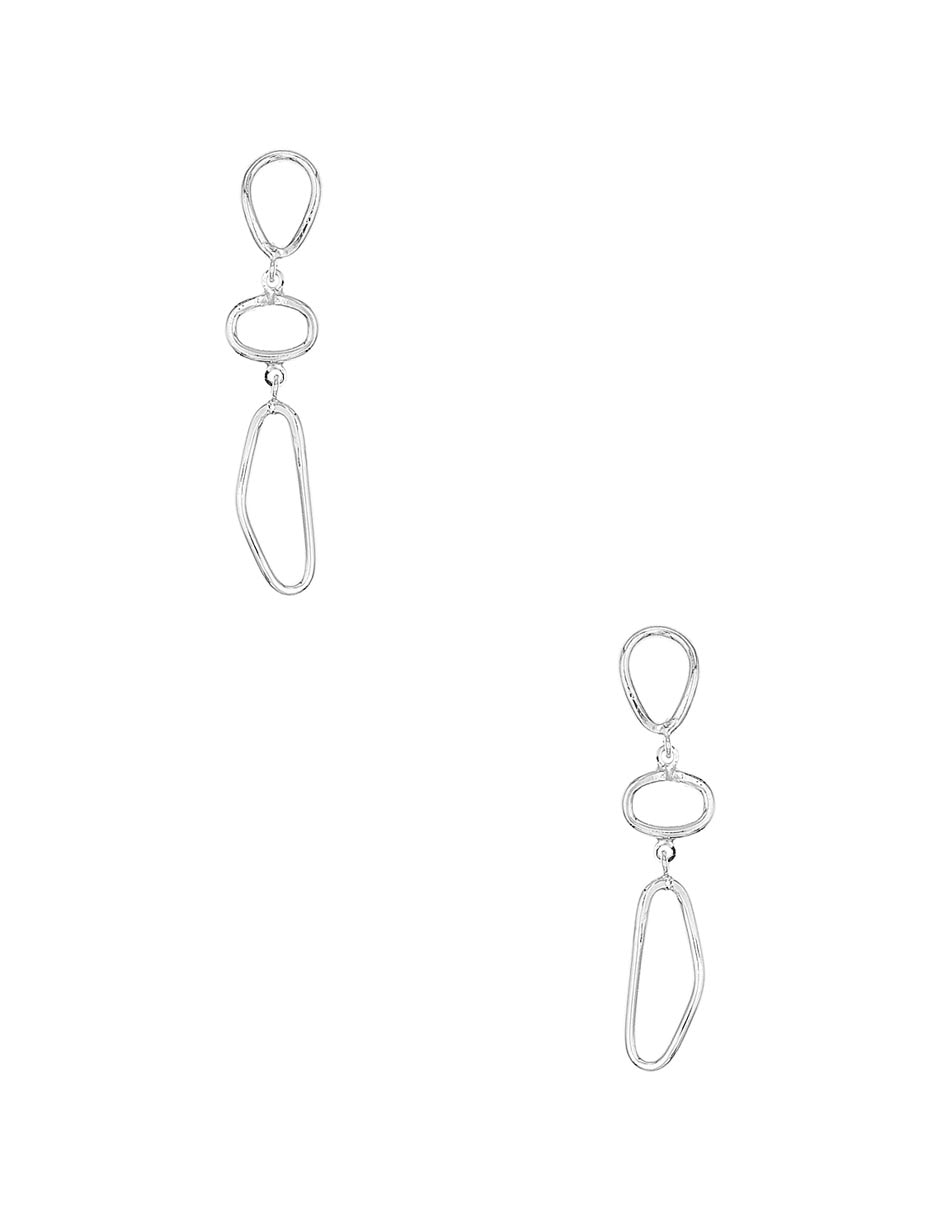 Aretes de plata P 925 con acabado baño rodio 1