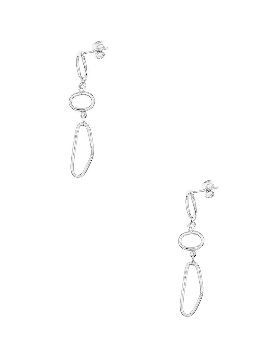 Aretes de plata P 925 con acabado baño rodio 2