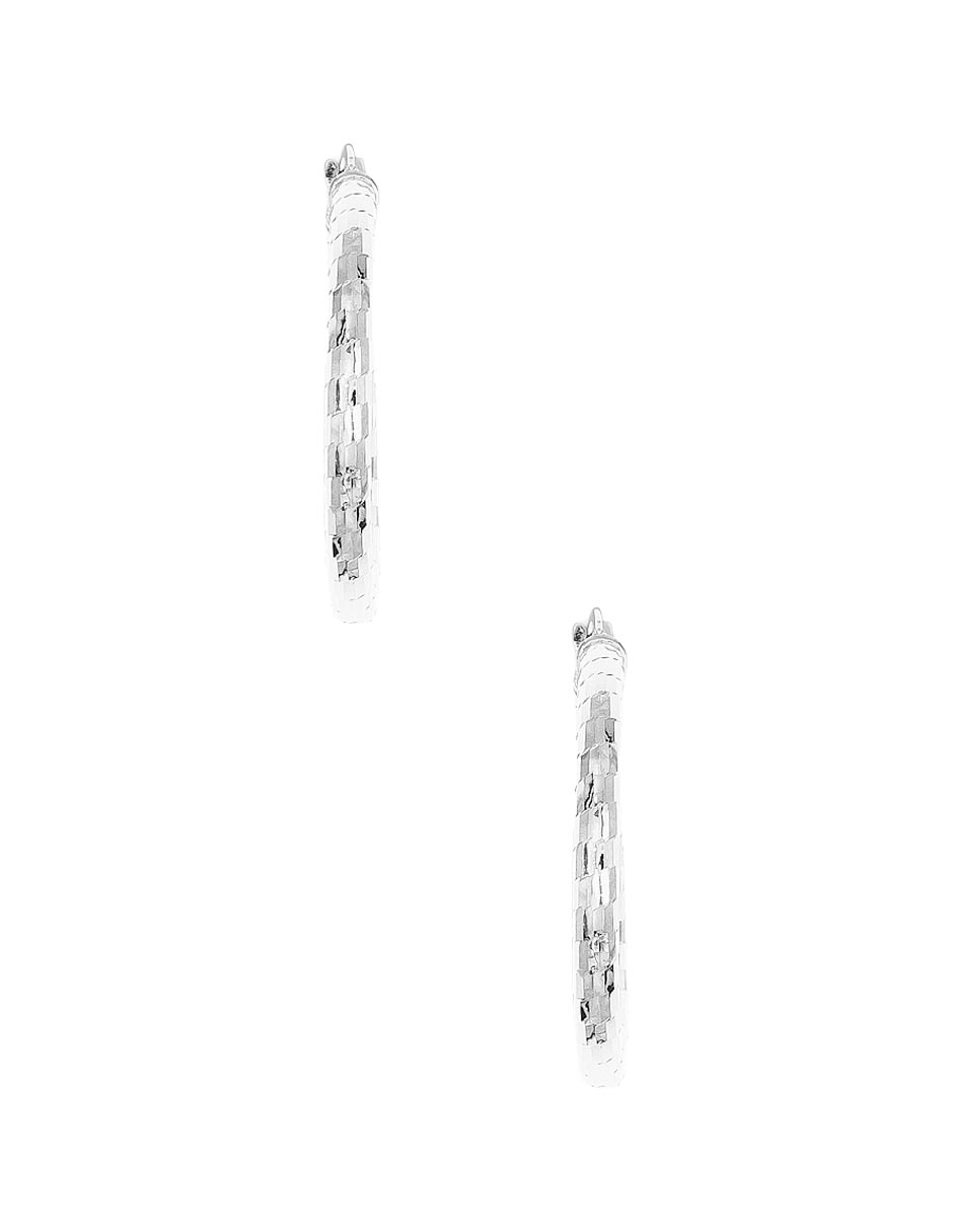 Aretes de aro ciruculares de plata P 925 con acabado brillante 2