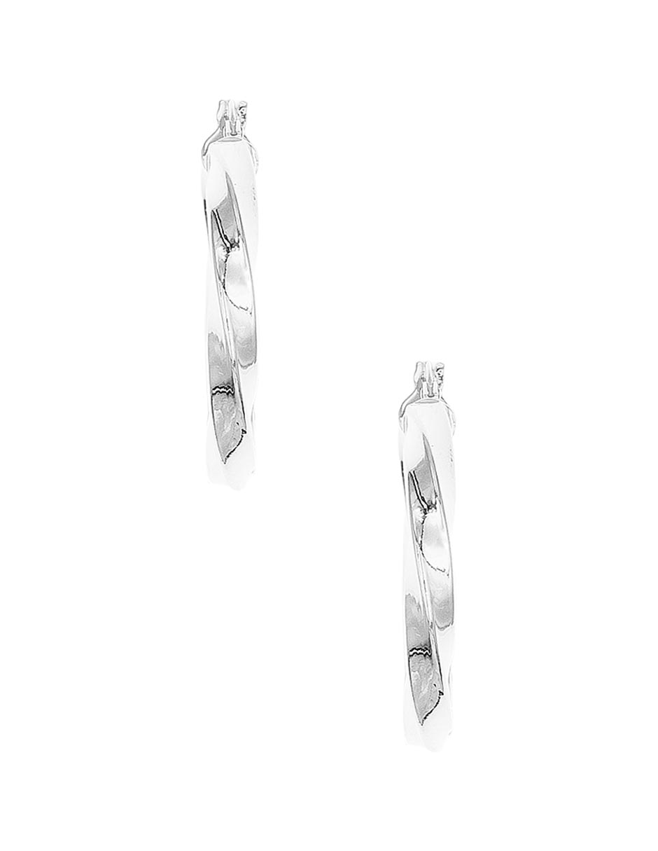 Aretes de plata P 925 con acabado baño rodio 2