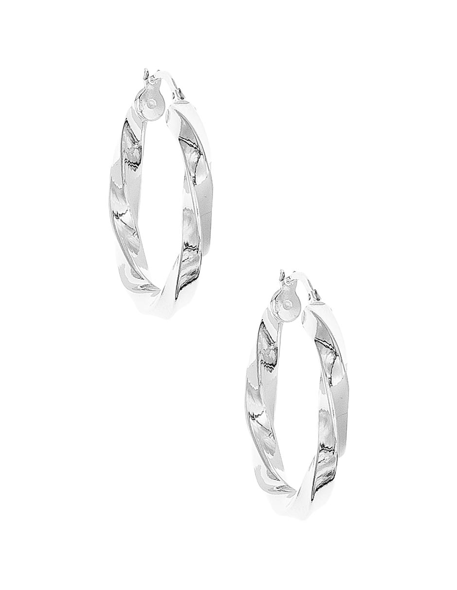 Aretes de plata P 925 con acabado baño rodio 3