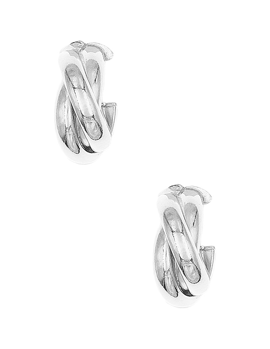 Aretes de círculo de plata P 925 con acabado brillante 1