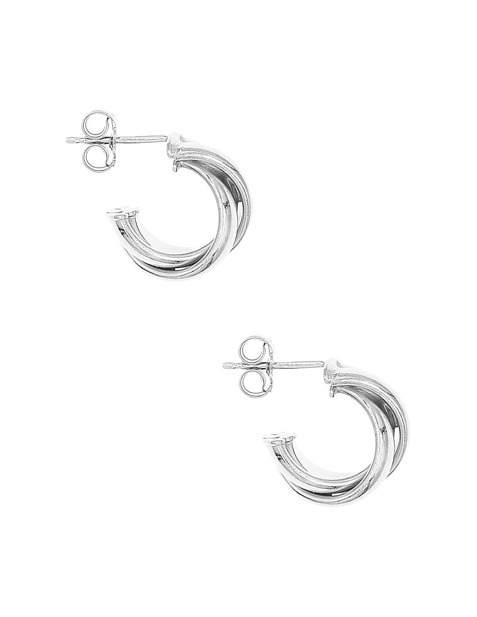 Aretes de círculo de plata P 925 con acabado brillante 2
