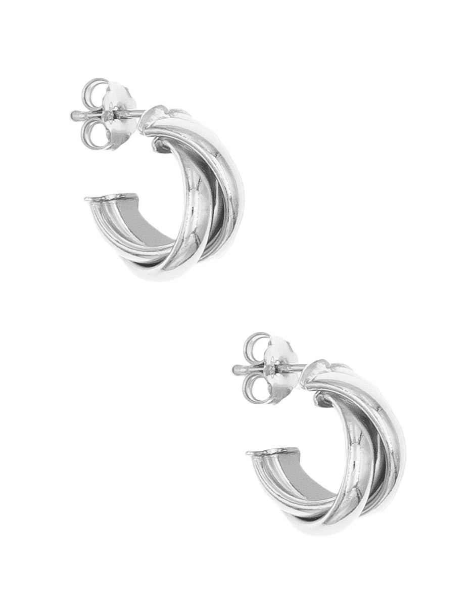 Aretes de círculo de plata P 925 con acabado brillante 3