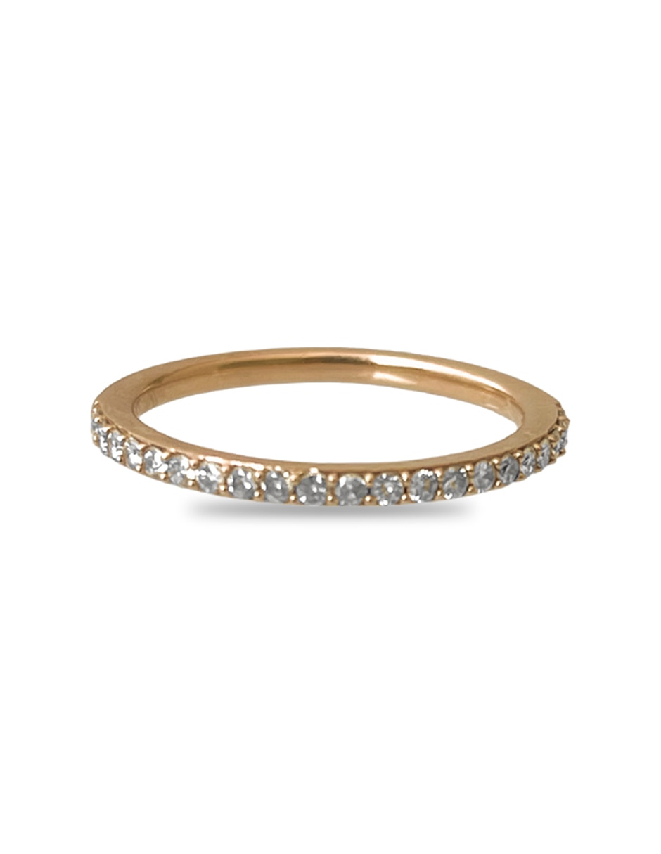 Anillo 14 k de oro amarillo diamante pavé 1