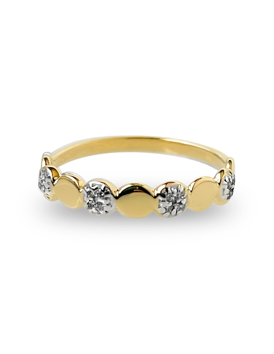 Anillo redondo 14 k de oro amarillo pulido Anillo redondo 14 k de oro amarillo pulido