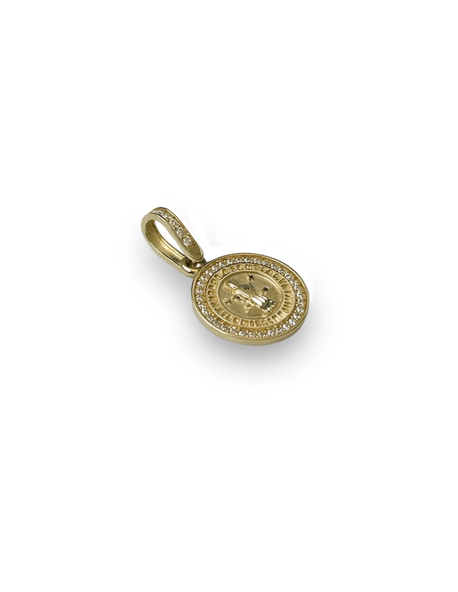 Medalla circular Argo Joyeros Virgen de Guadalupe de oro 14 K