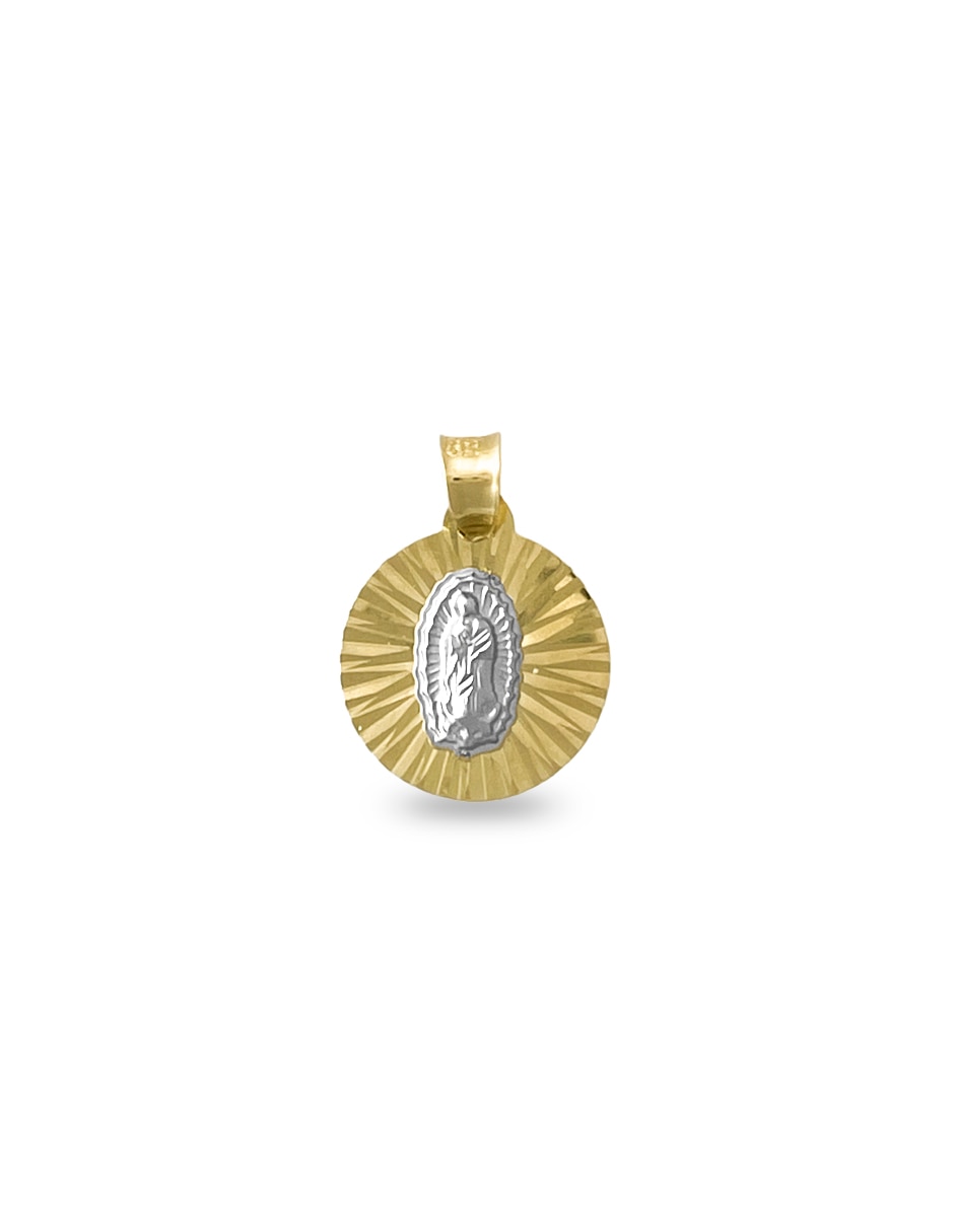 Medalla circular Argo Joyeros Virgen de Guadalupe de oro 14 K