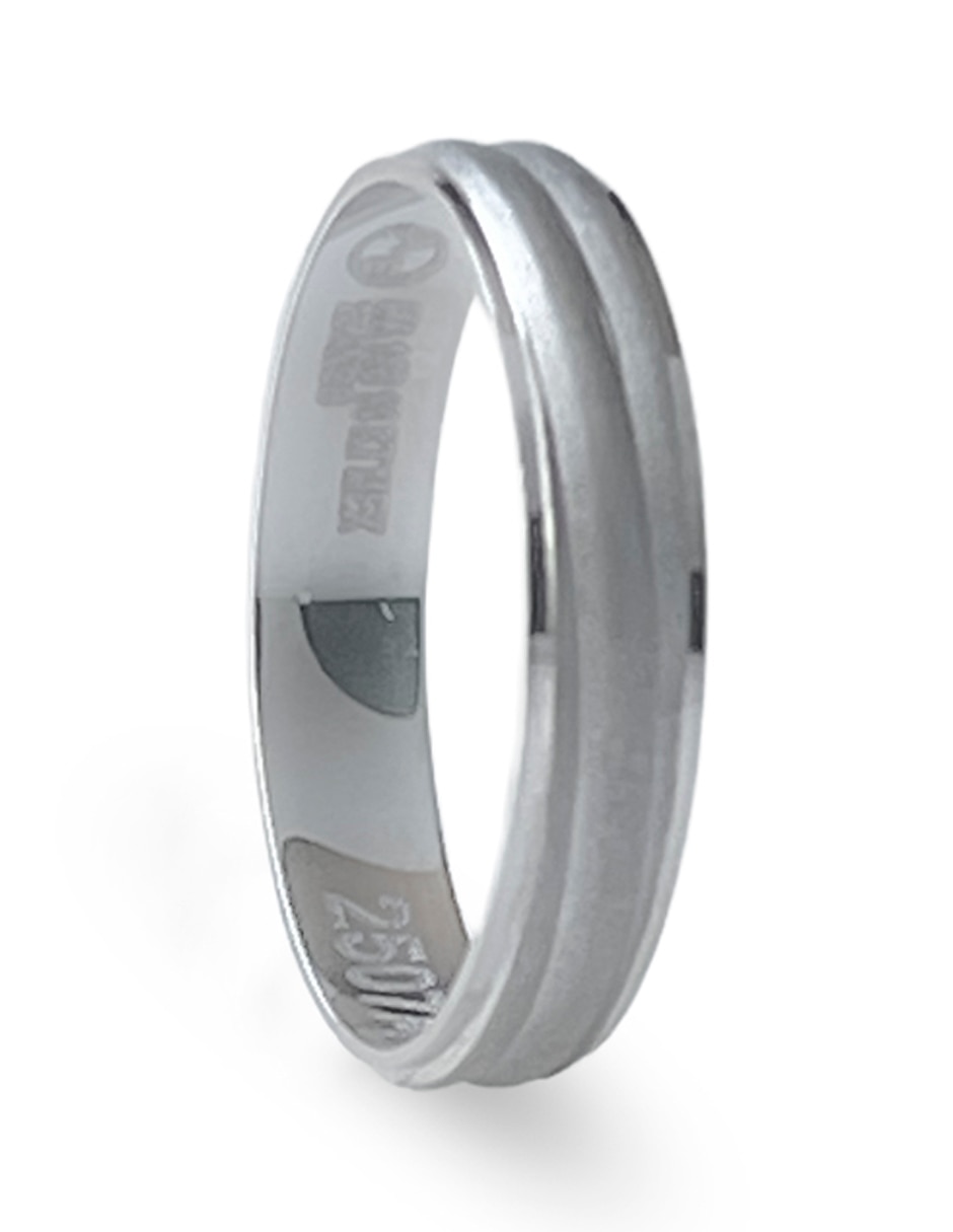 Argolla de oro blanco 14 k 3