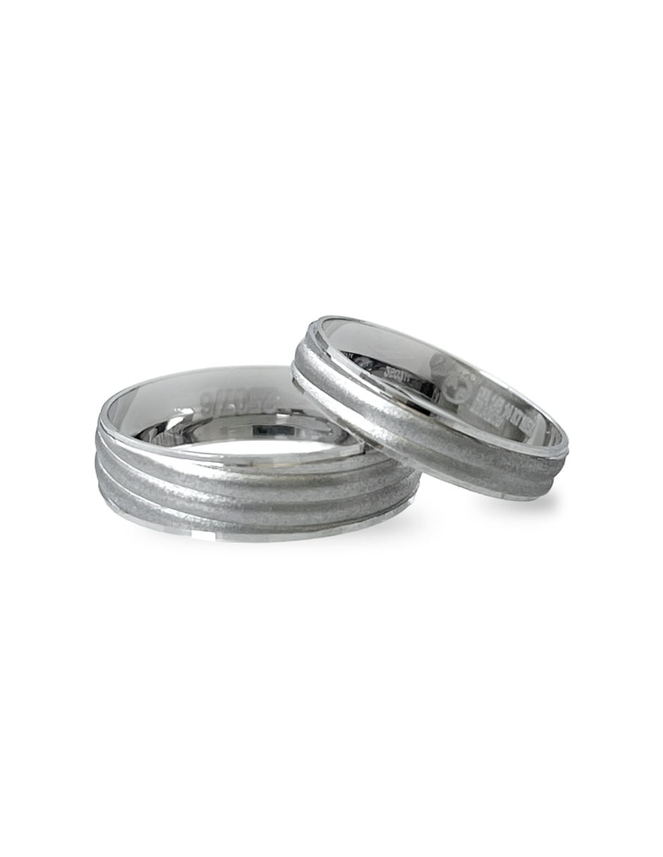 Argolla de oro blanco 14 k