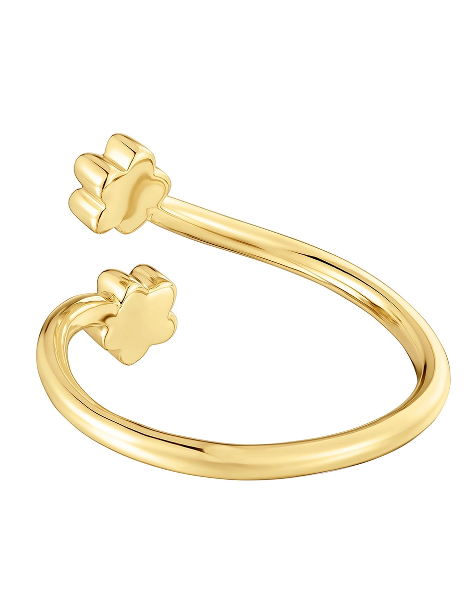 Anillo de flor 14 k de oro diamante brillante 6