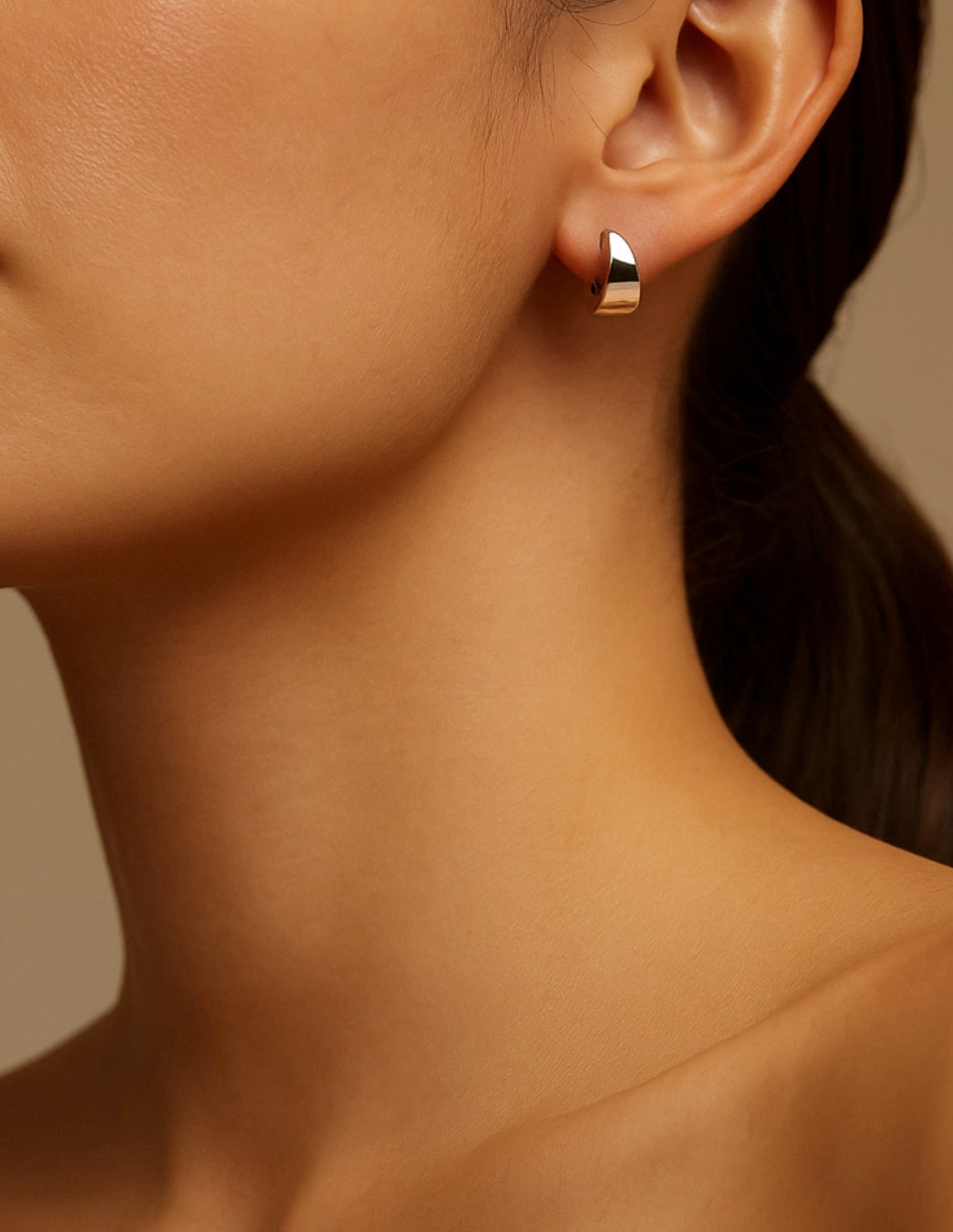 Arracadas de oro 14 K con acabado baño de oro