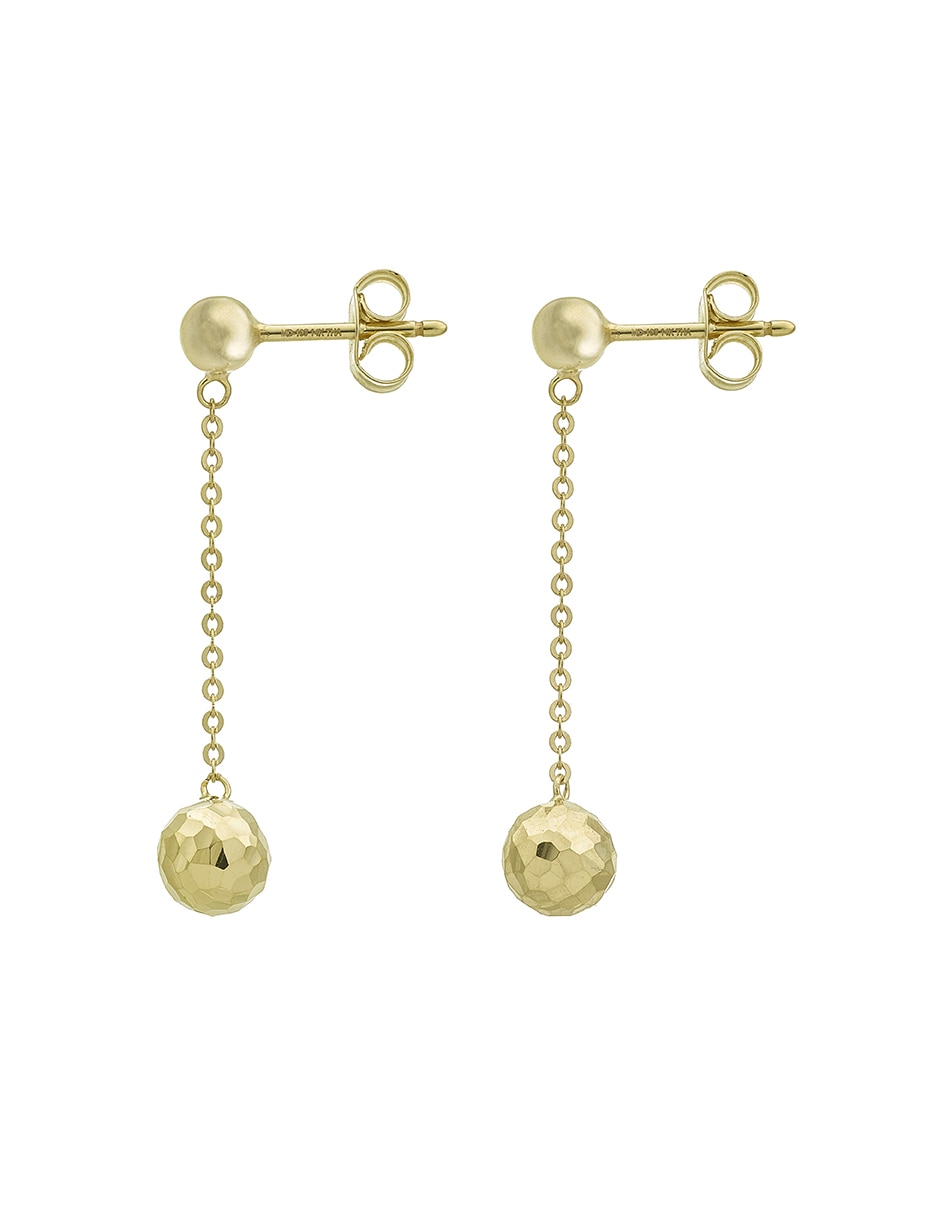 Aretes cortos Riccardo Orsato de oro 14 k con acabado chapa de oro