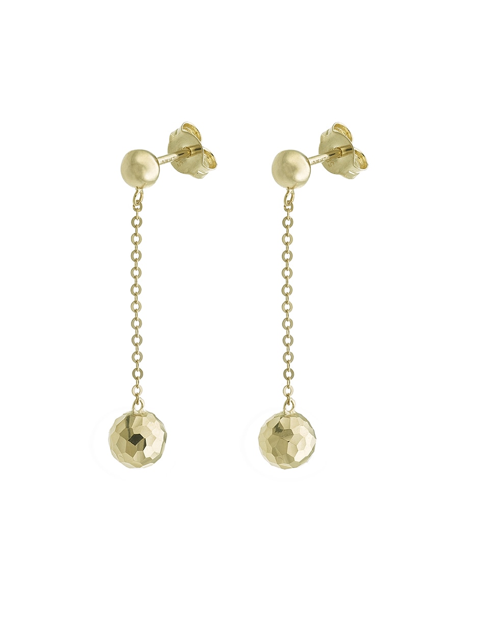 Aretes cortos Riccardo Orsato de oro 14 k con acabado chapa de oro