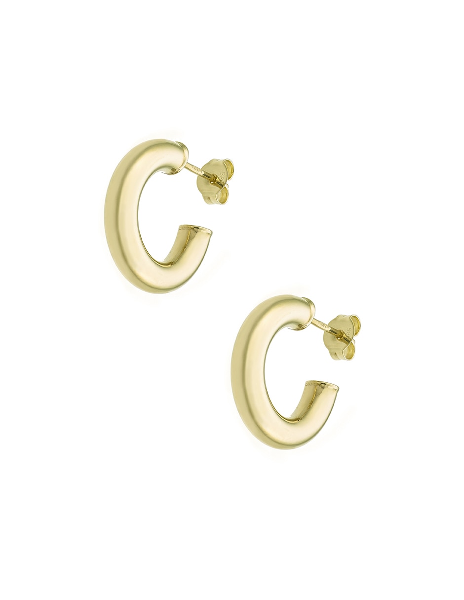Aretes largos redondos Riccardo Orsato de oro 14 K con acabado brillante