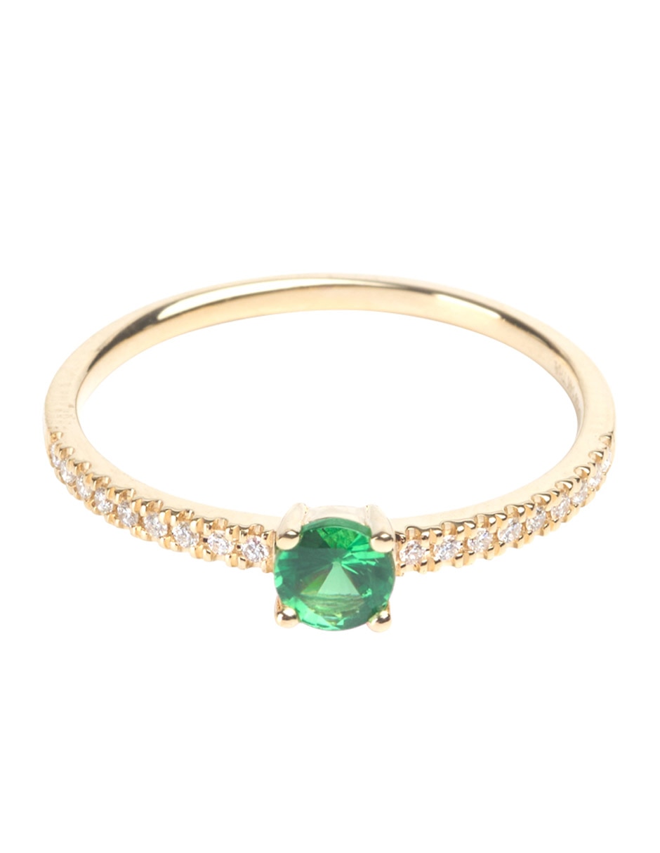 Anillo Riccardo Orsato tsavorita con acabado baño de oro 14 k