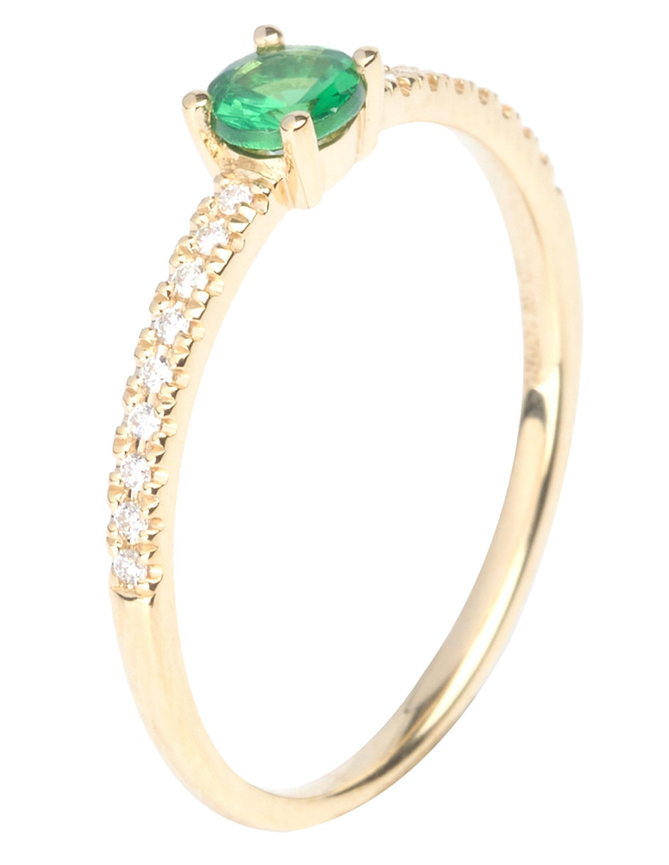 Anillo Riccardo Orsato tsavorita con acabado baño de oro 14 k