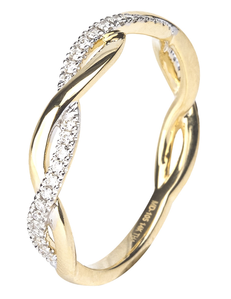 Anillo circular Riccardo Orsato 14 k de oro diamante