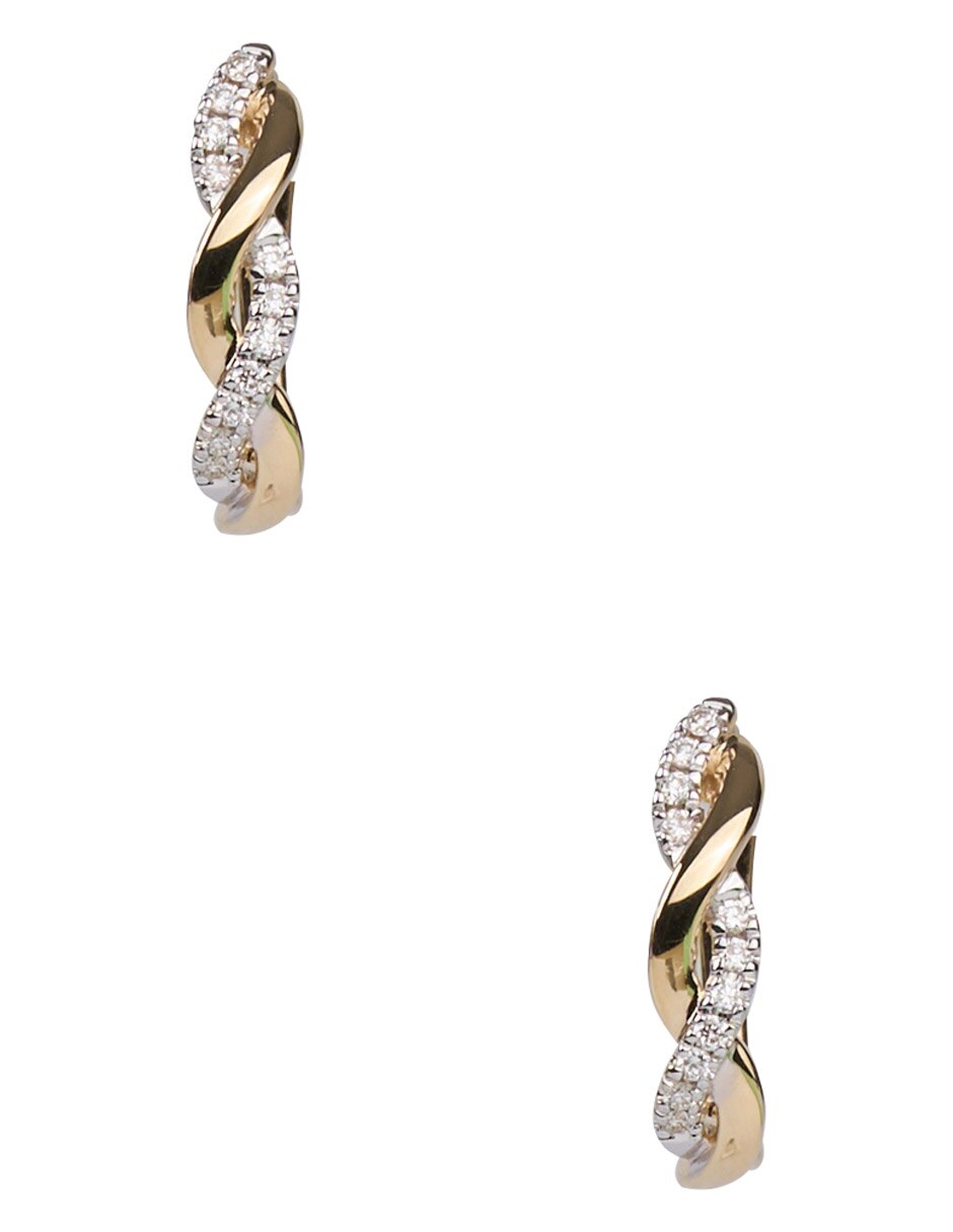 Aretes Riccardo Orsato de oro 14 K con acabado baño de oro zirconia