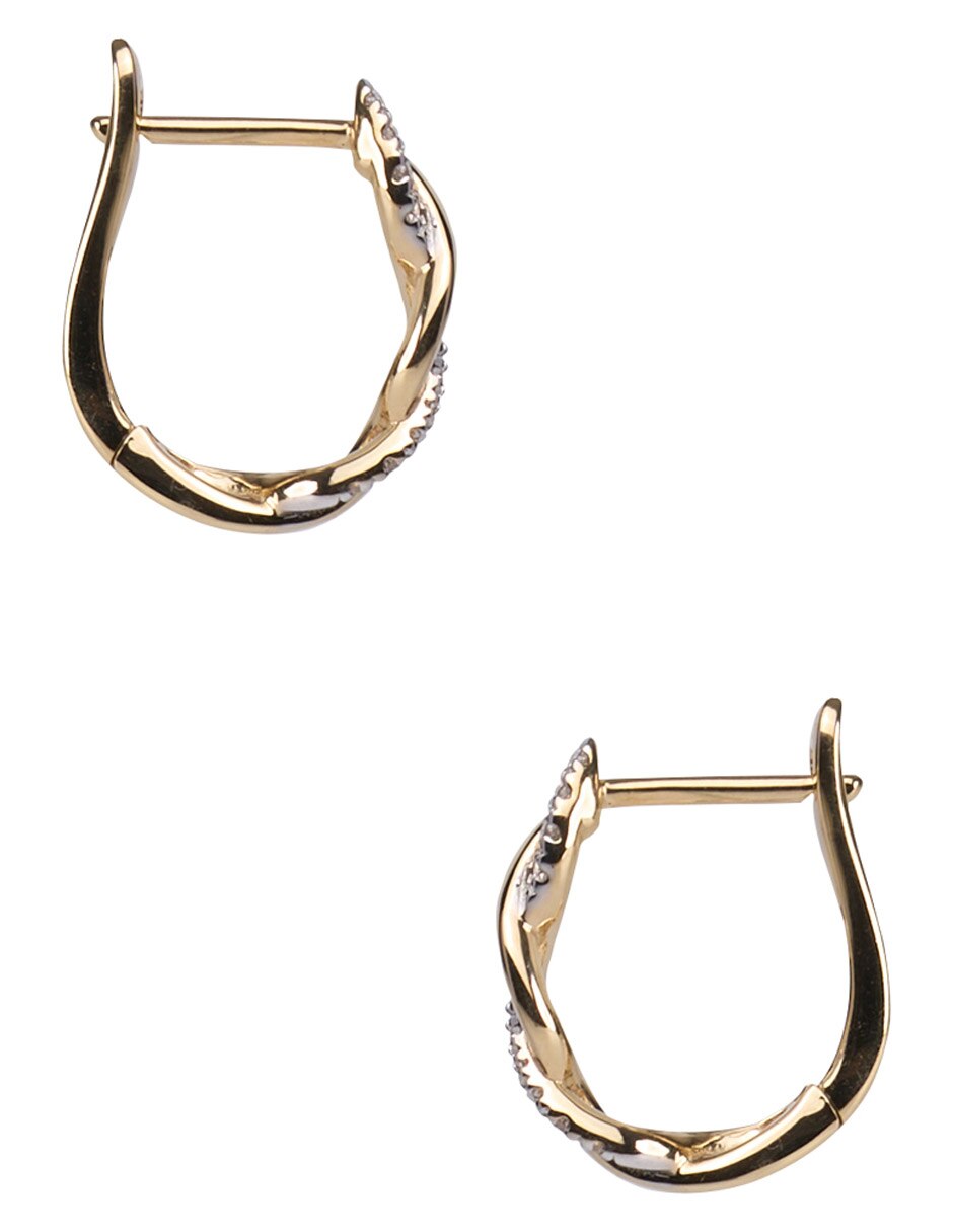 Aretes Riccardo Orsato de oro 14 K con acabado baño de oro zirconia