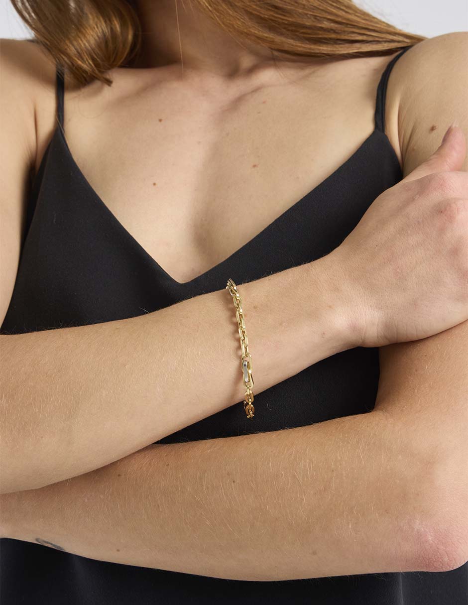 Pulsera de oro 14 K acabado baño de oro 4