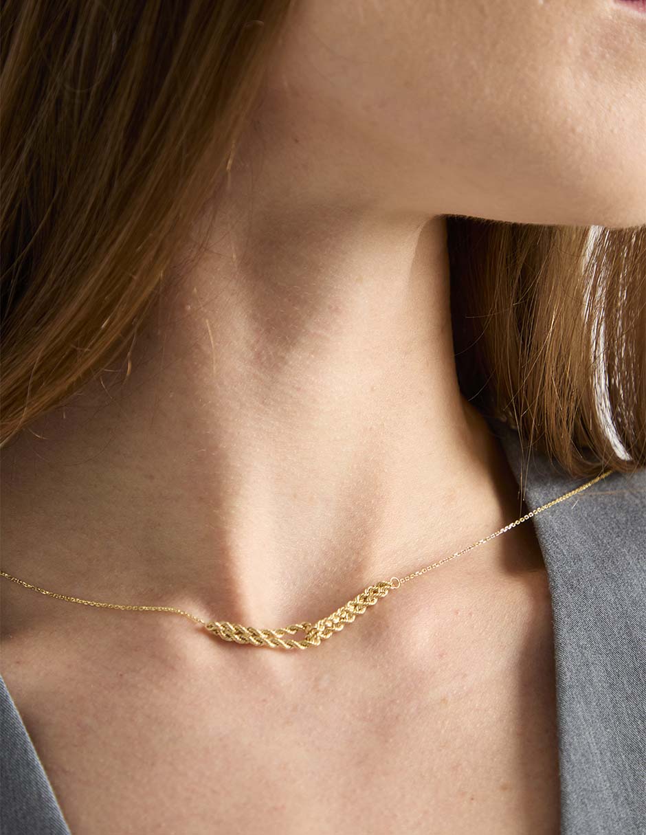 Collar de oro amarillo 14 K