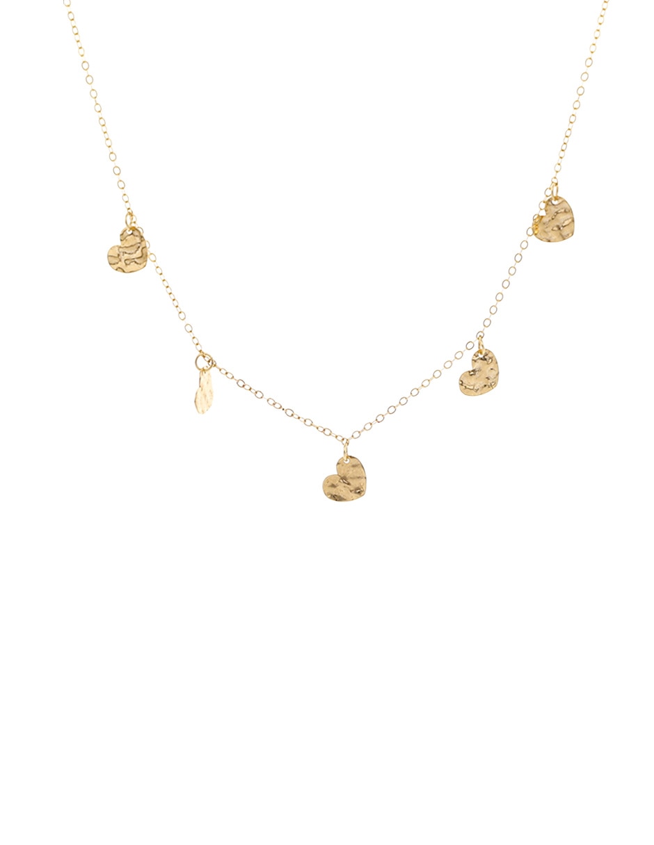 Collar de corazón Lusso de oro amarillo 14 K
