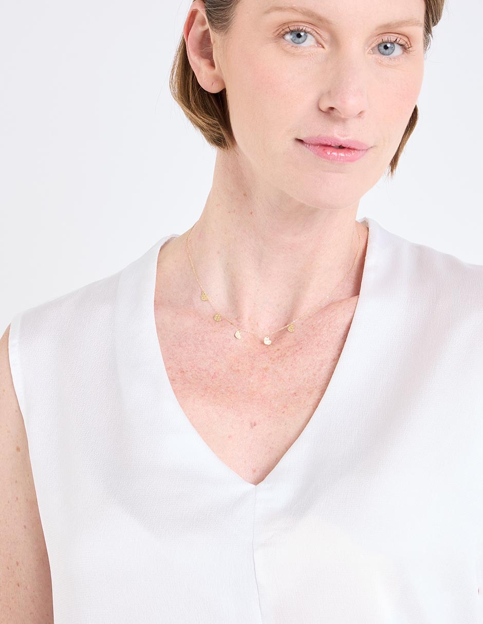 Collar de corazón Lusso de oro amarillo 14 K