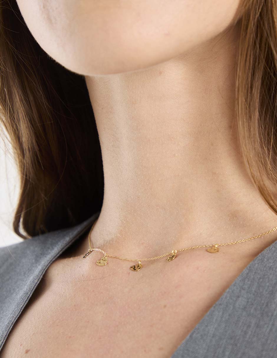 Collar de corazón de oro amarillo 14 K Collar de corazón de oro amarillo 14 K