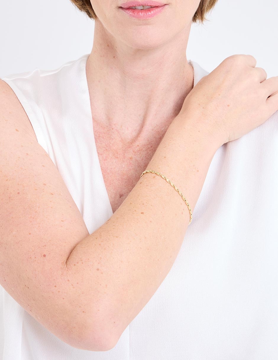 Pulsera de oro amarillo 14 k con acabado pulido