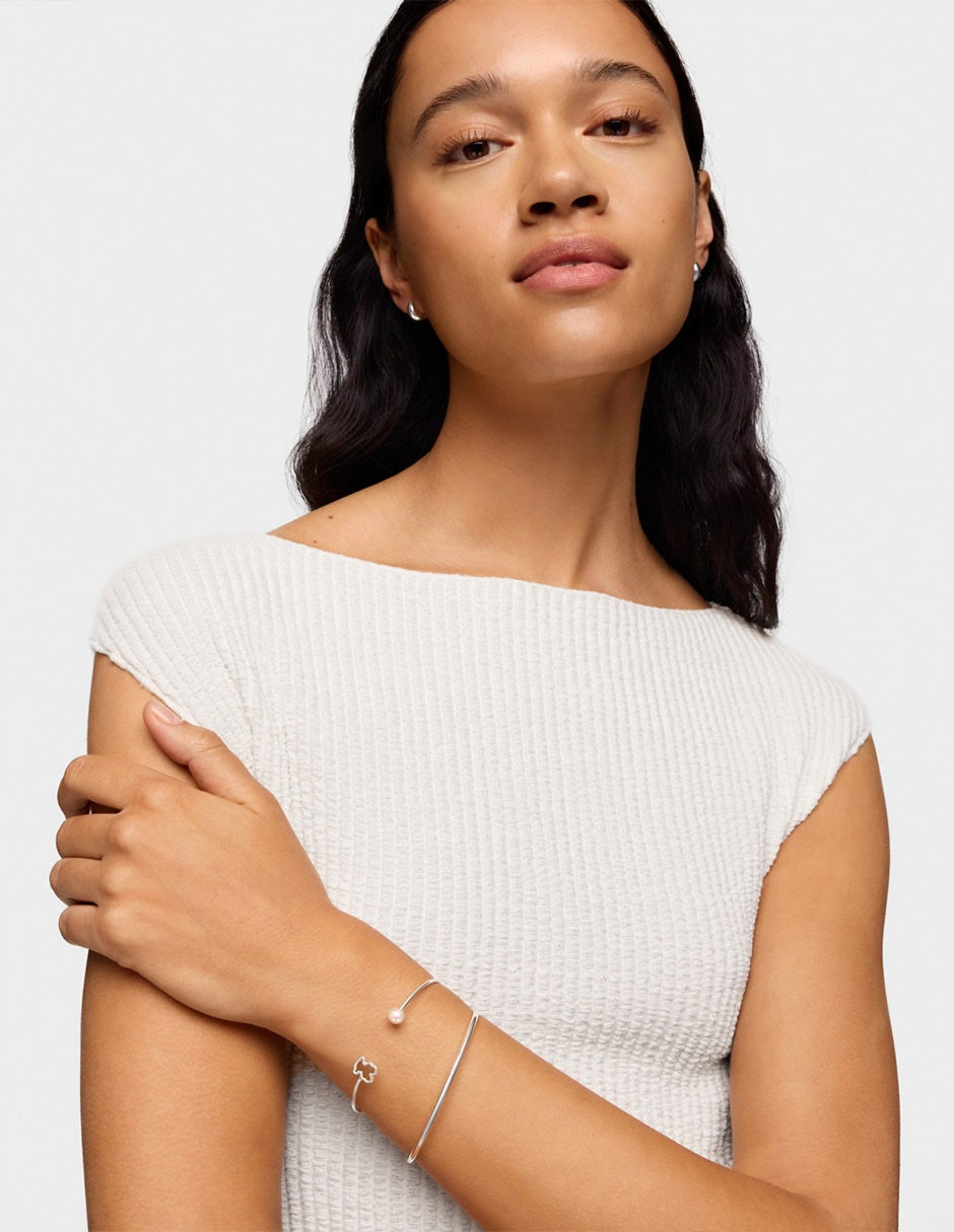 Pulsera de plata con perla P 925 New Silueta acabado brillante 5