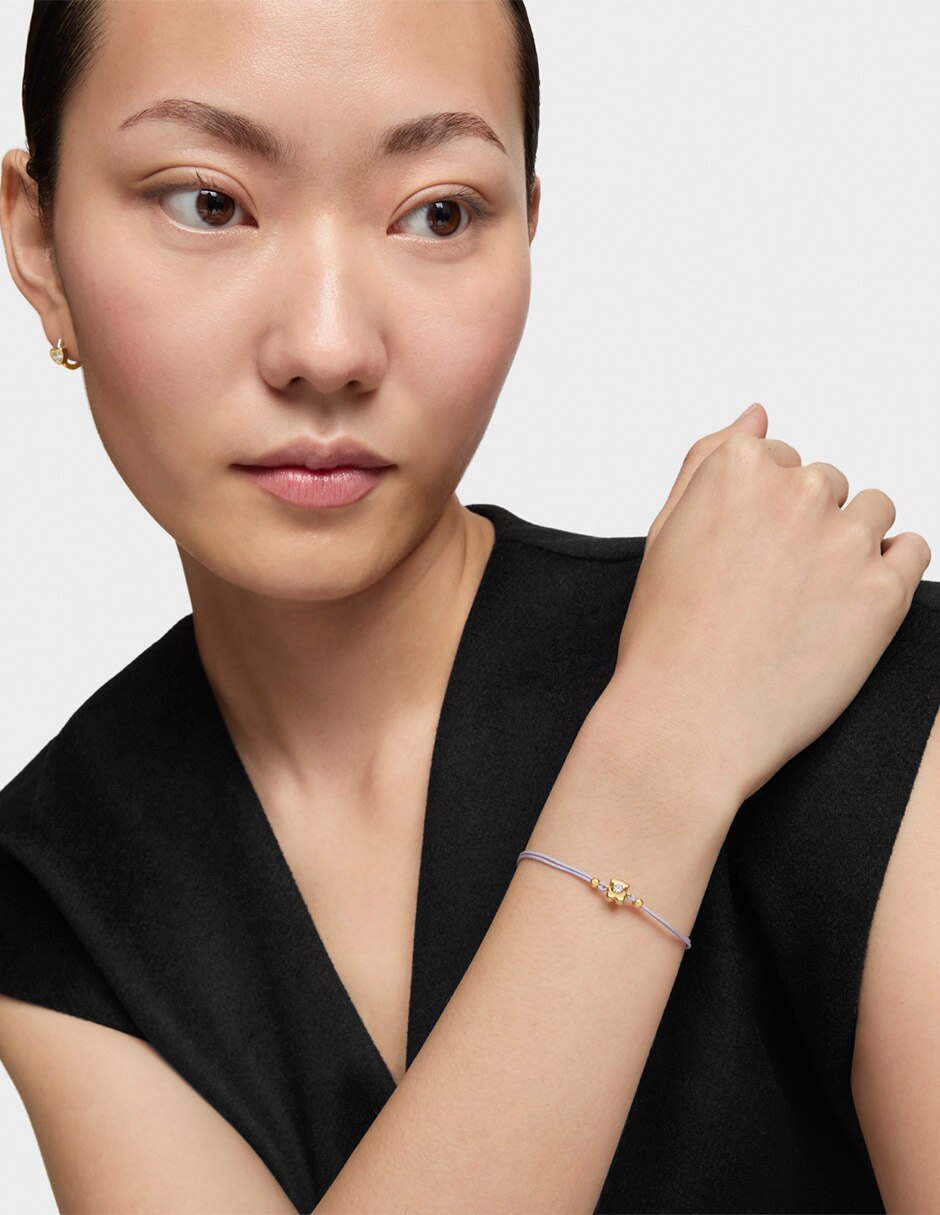 Pulsera de oro amarillo 14 K Lili Motives Lgd acabado brillante 4