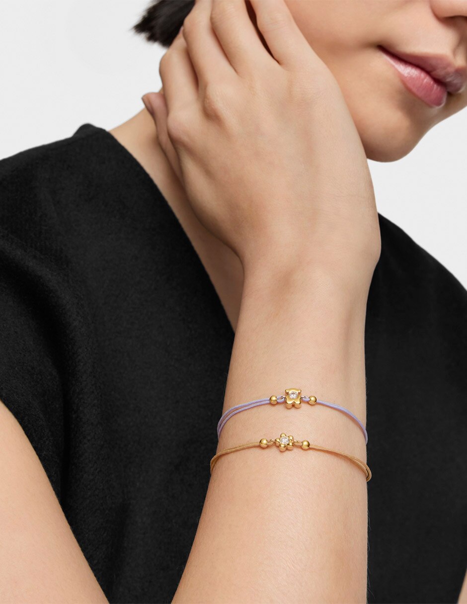 Pulsera de oro amarillo 14 K Lili Motives Lgd acabado brillante 5