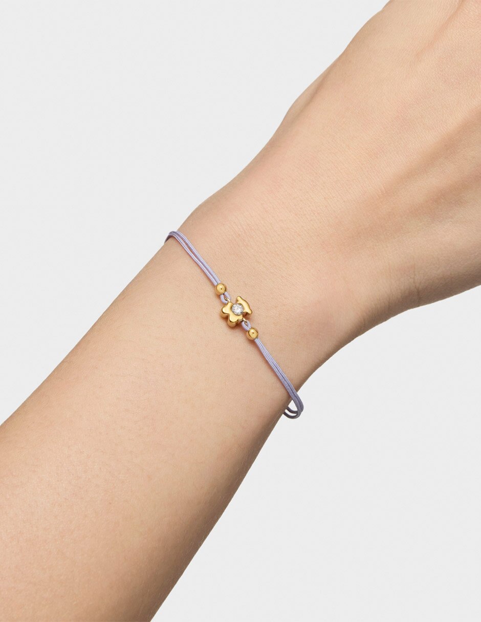 Pulsera de oro amarillo 14 K Lili Motives Lgd acabado brillante 6