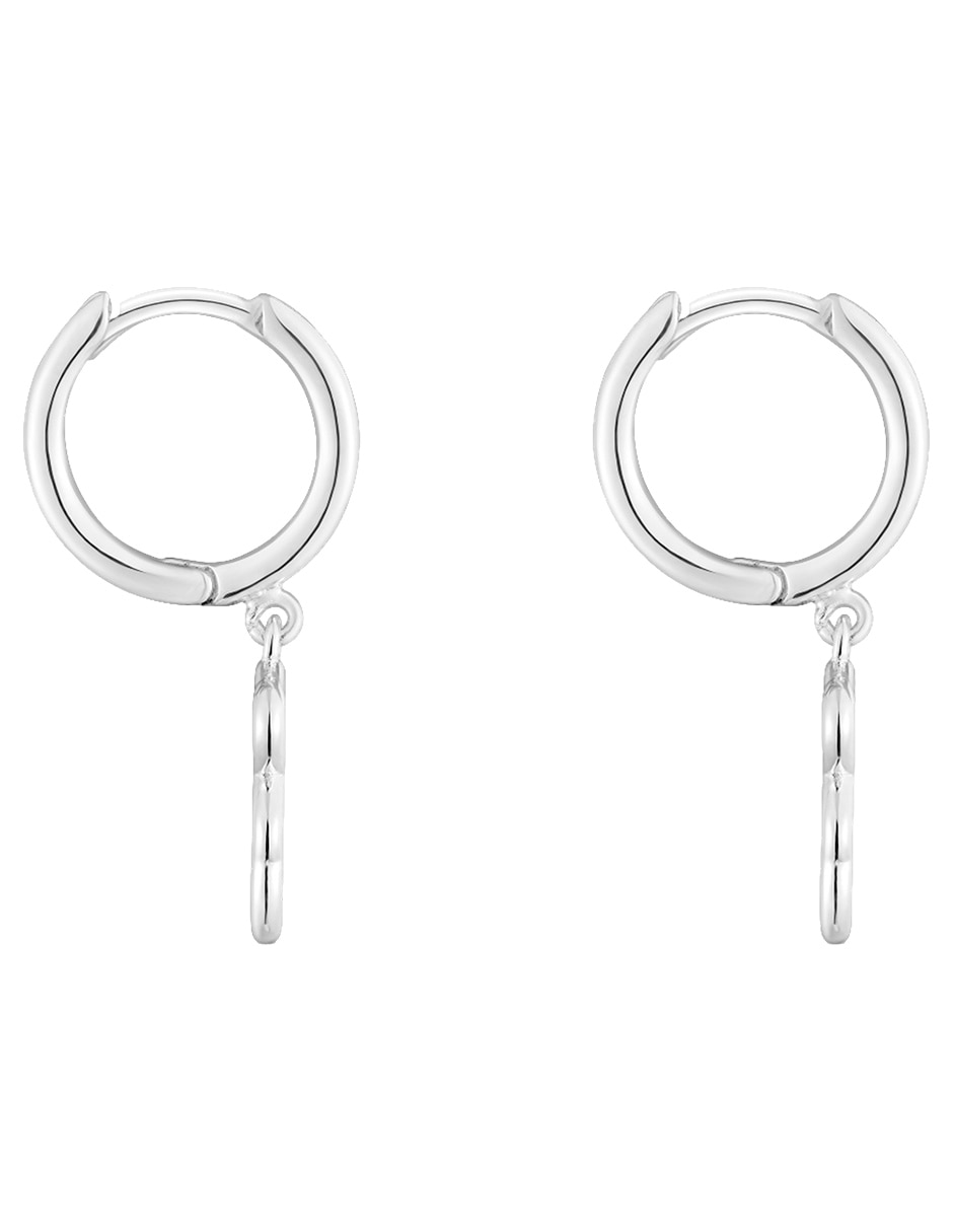 Aretes de aro oso de plata P 925 con acabado brillante 2