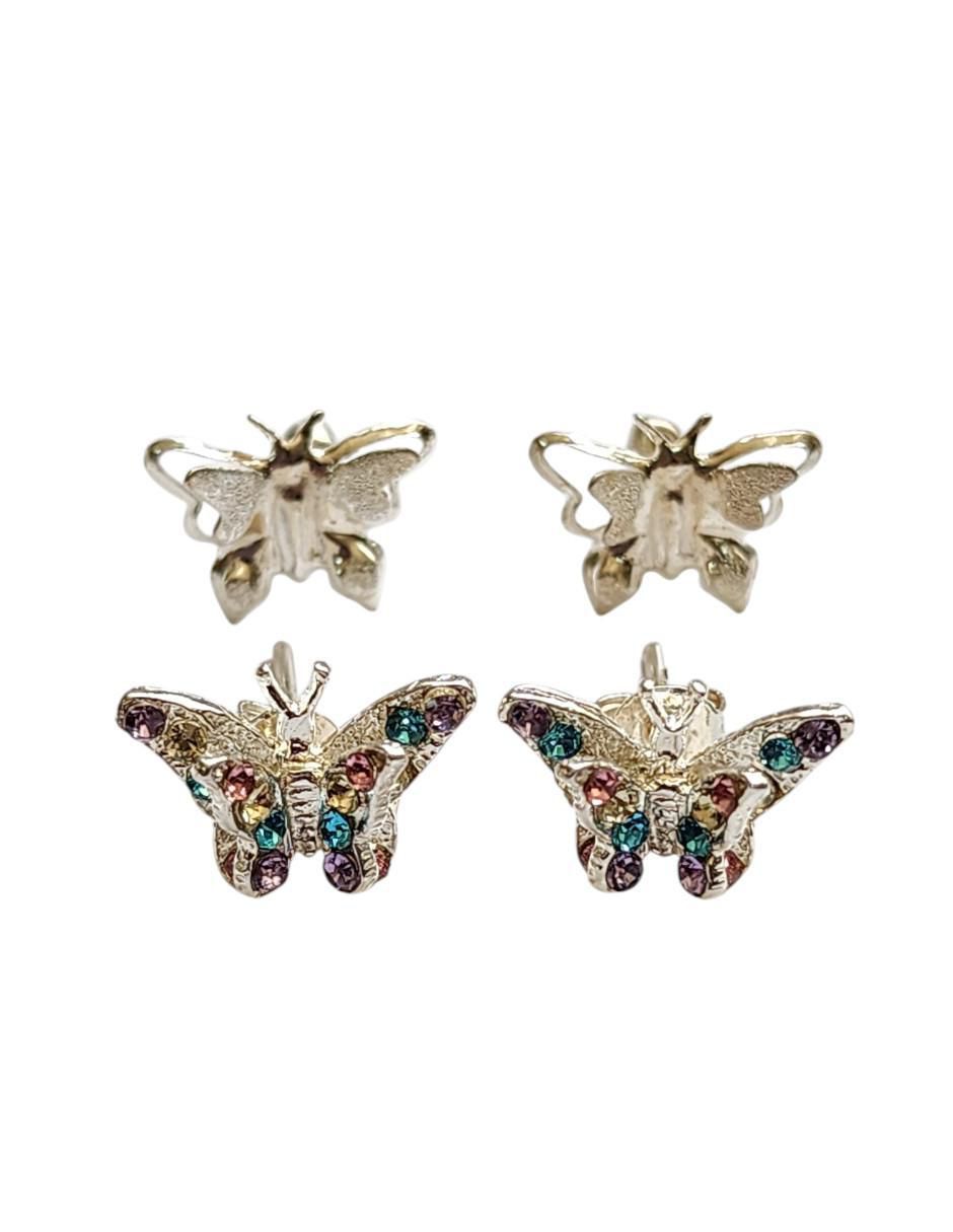 Set de aretes de plata P 925 con acabado brillante Set de aretes de plata P 925 con acabado brillante