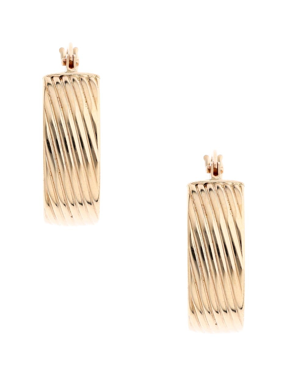 Arracadas Del Pia de oro amarillo 14 K con acabado liso