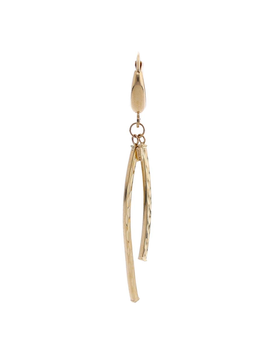 Aretes de oro amarillo 14 K con acabado pulido 1