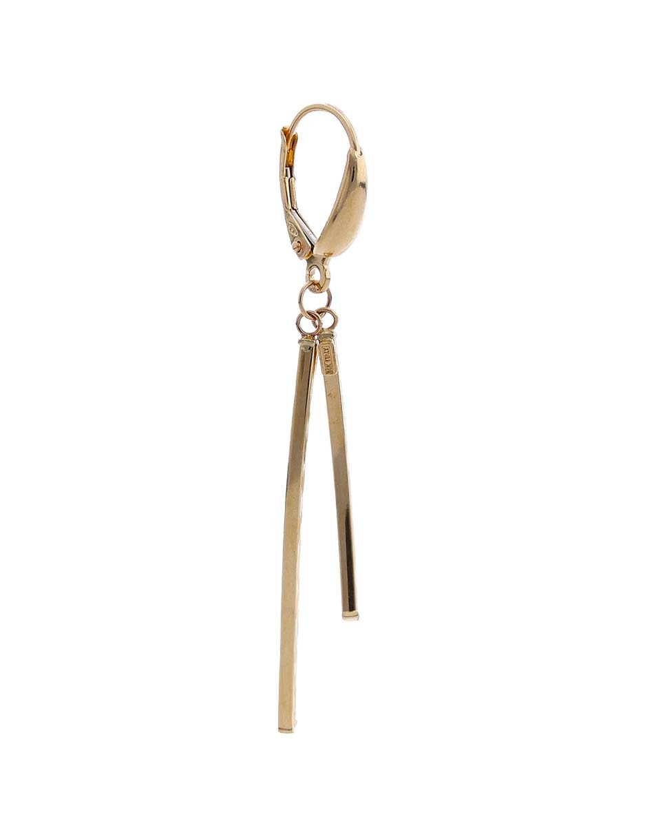 Aretes de oro amarillo 14 K con acabado pulido 2