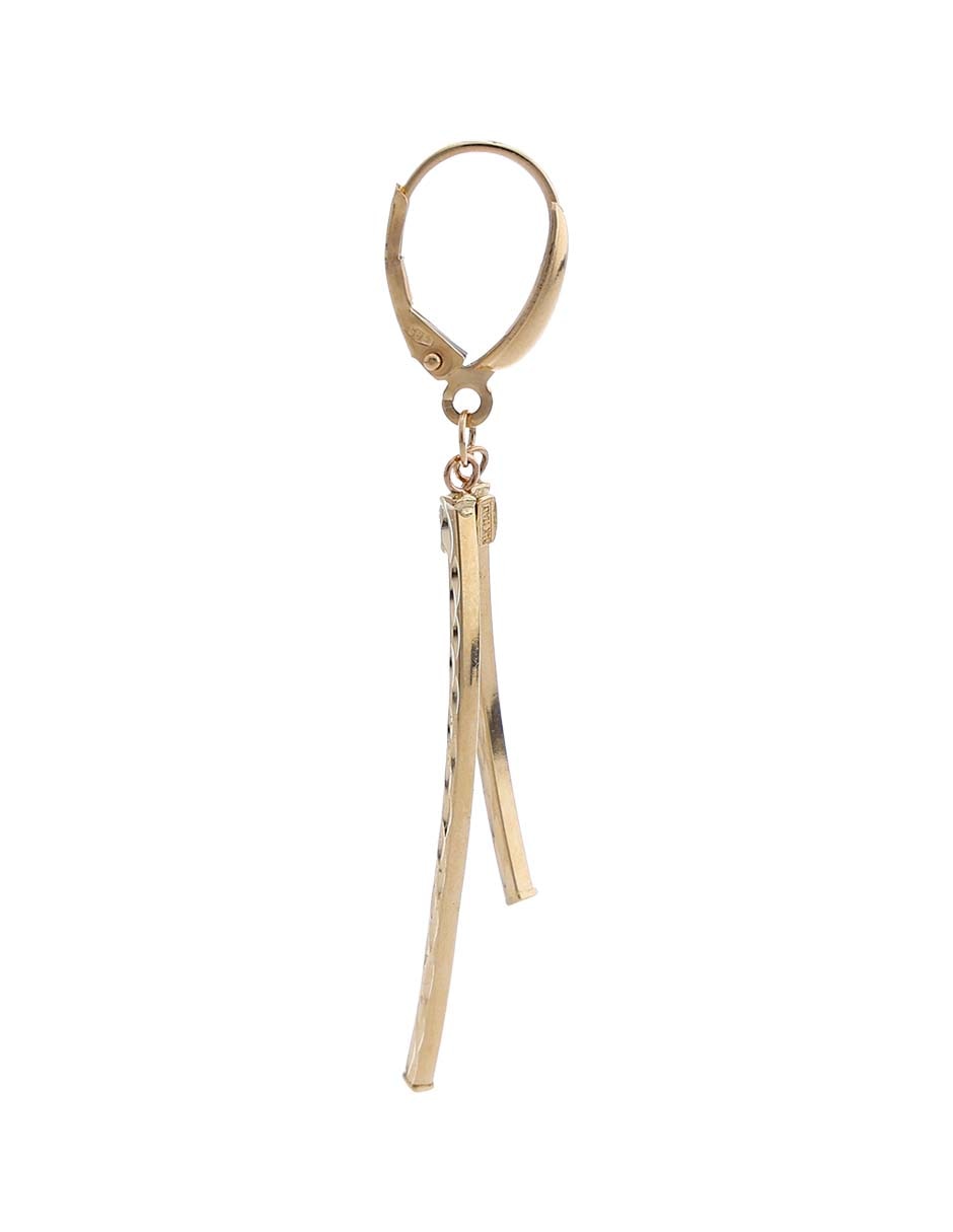 Aretes de oro amarillo 14 K con acabado pulido 3