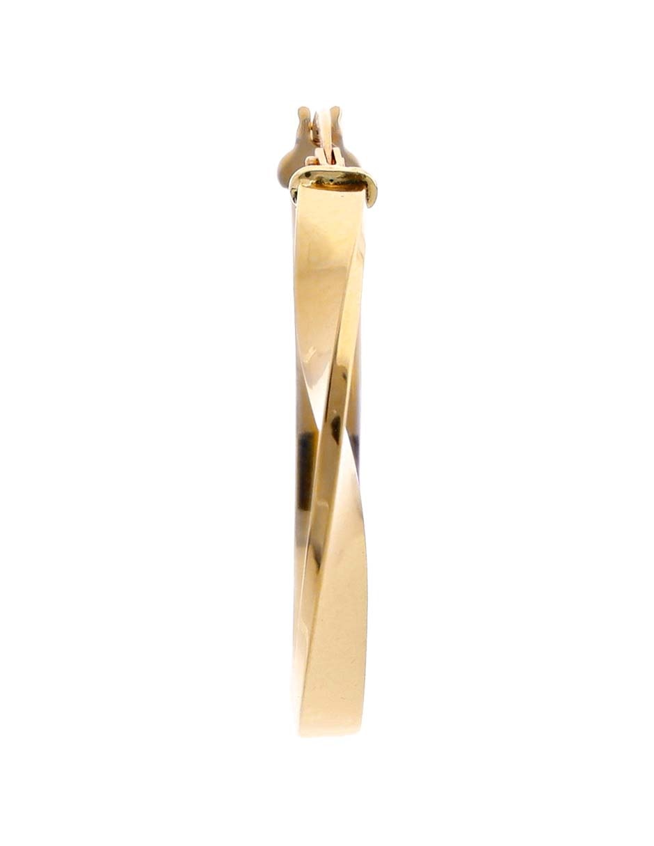 Arracadas de óvalo de oro amarillo 14 K con acabado baño de oro 1