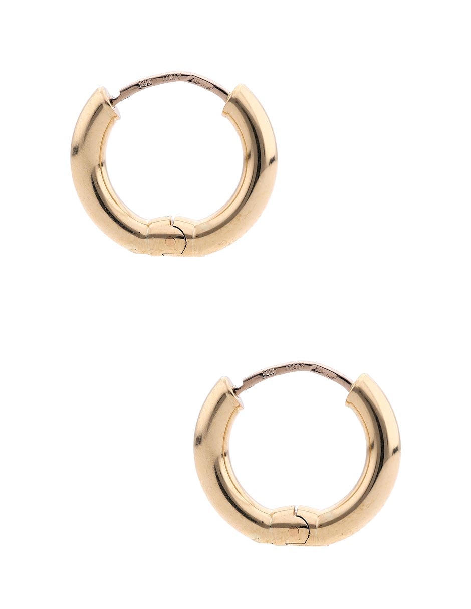 Arracadas de oro amarillo 14 K con acabado pulido 2